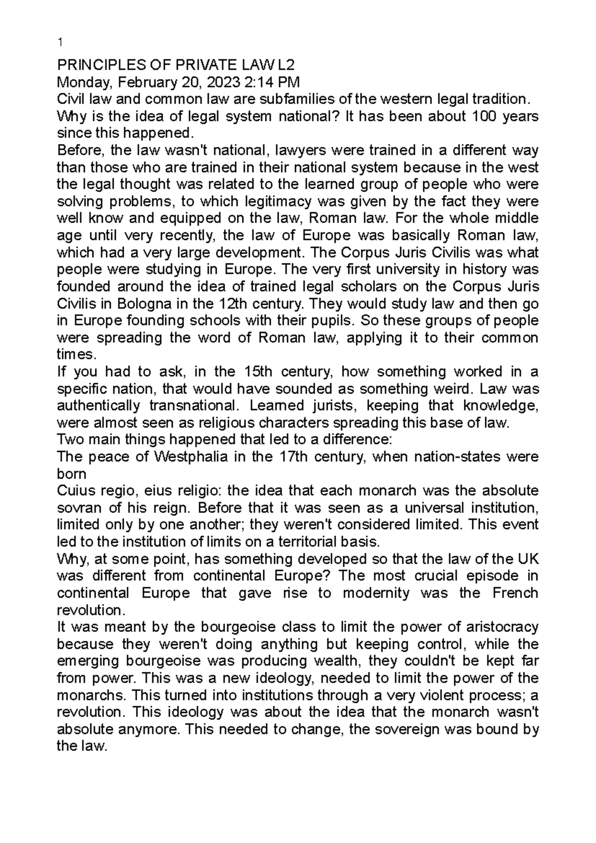Private Law Notes: Key Concepts and Legal Frameworks (Terlizzi) - Studocu