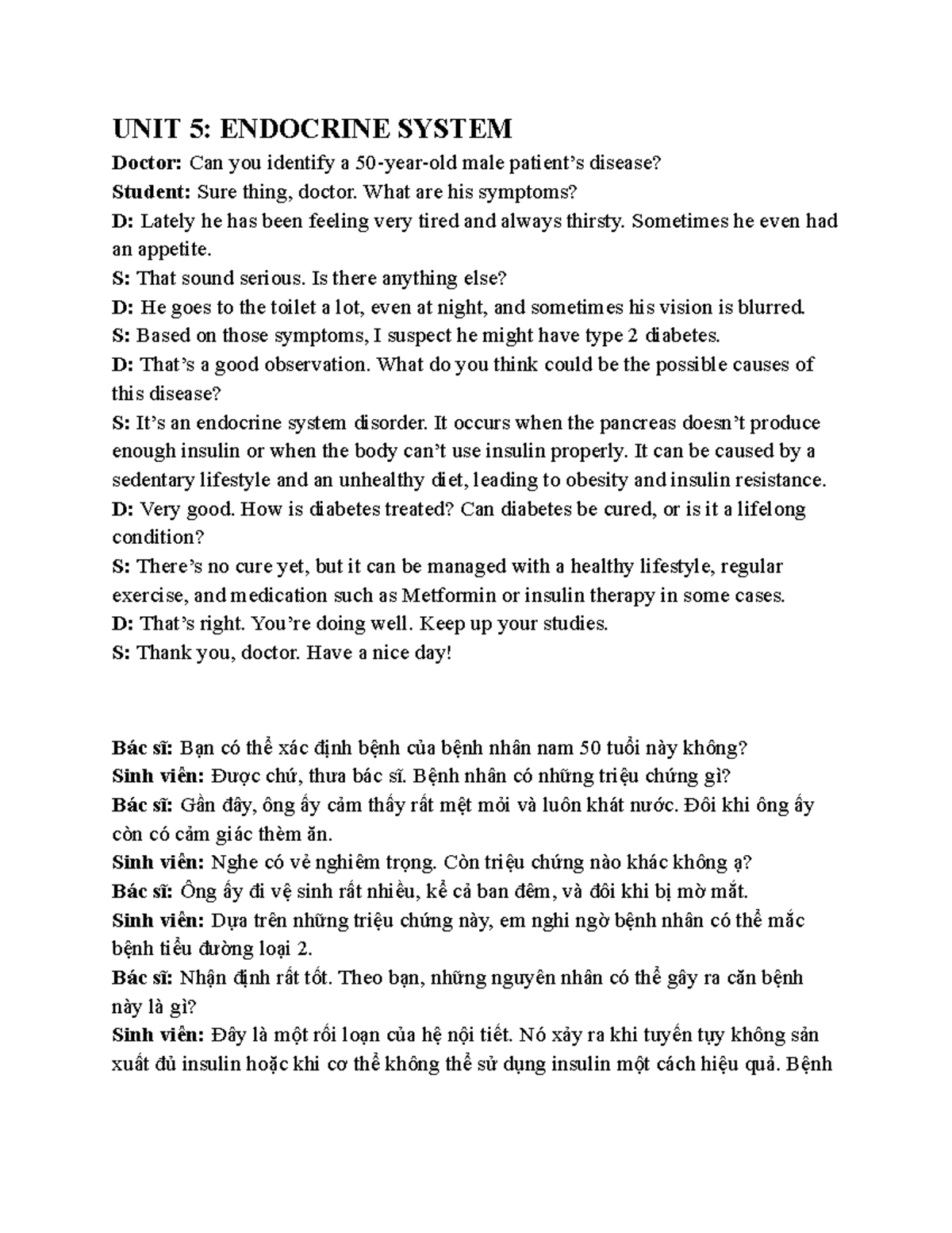 UNIT 5: ENDOCRINE SYSTEM - Type 2 Diabetes Discussion Notes - Studocu