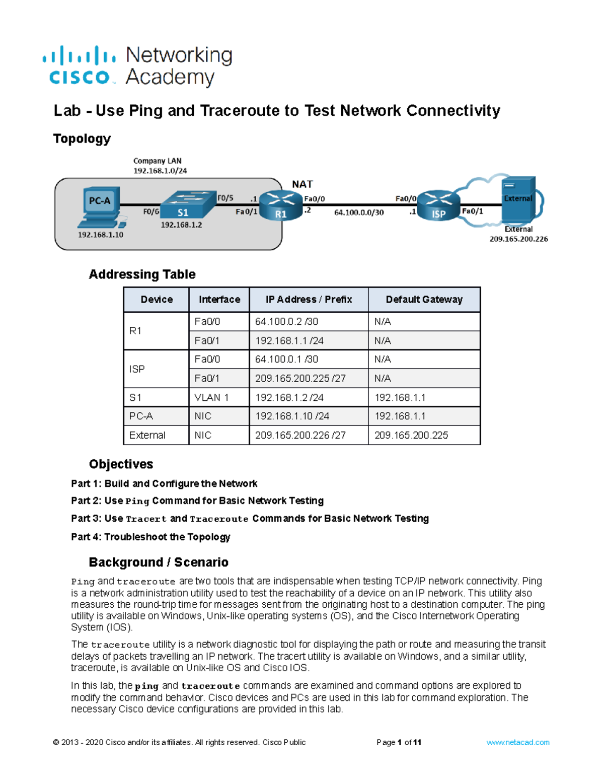 Week 3 Lab 2: Testing Network Connectivity with Ping & Traceroute - Studocu