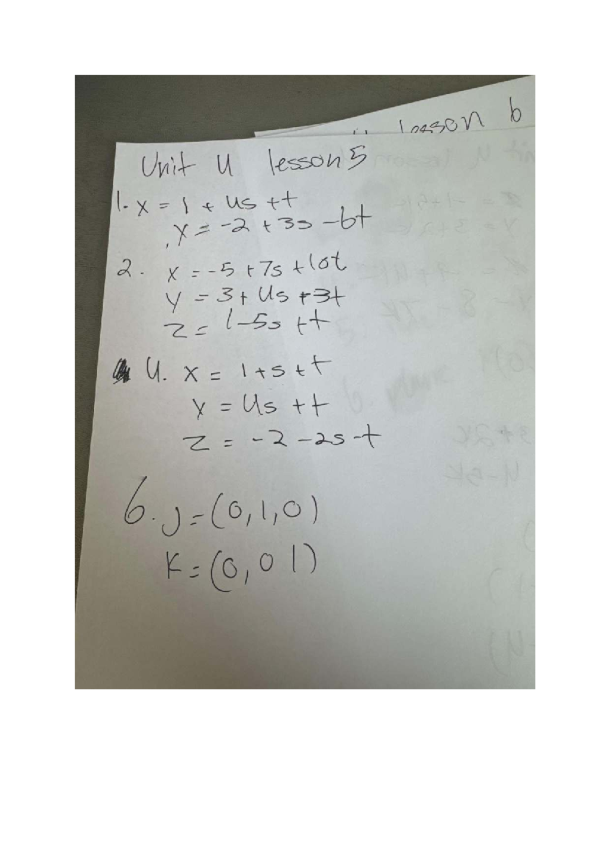 Unit 4 lesson 5 hw - Class notes - in losson b Unit u lessons 1. X 1 us ...
