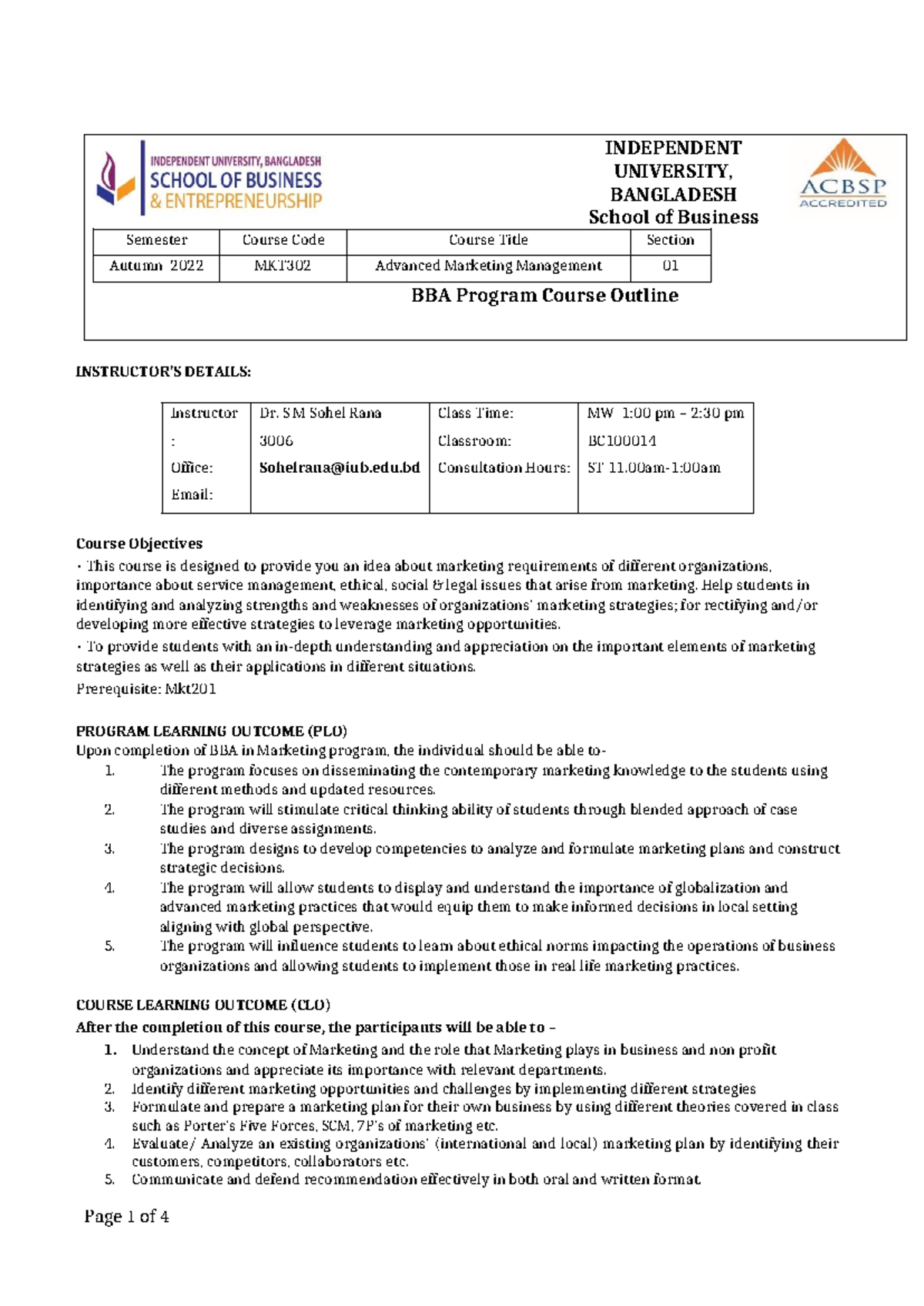 MKT302 Advanced Marketing Management Course Outline - Autumn 2022 - Studocu