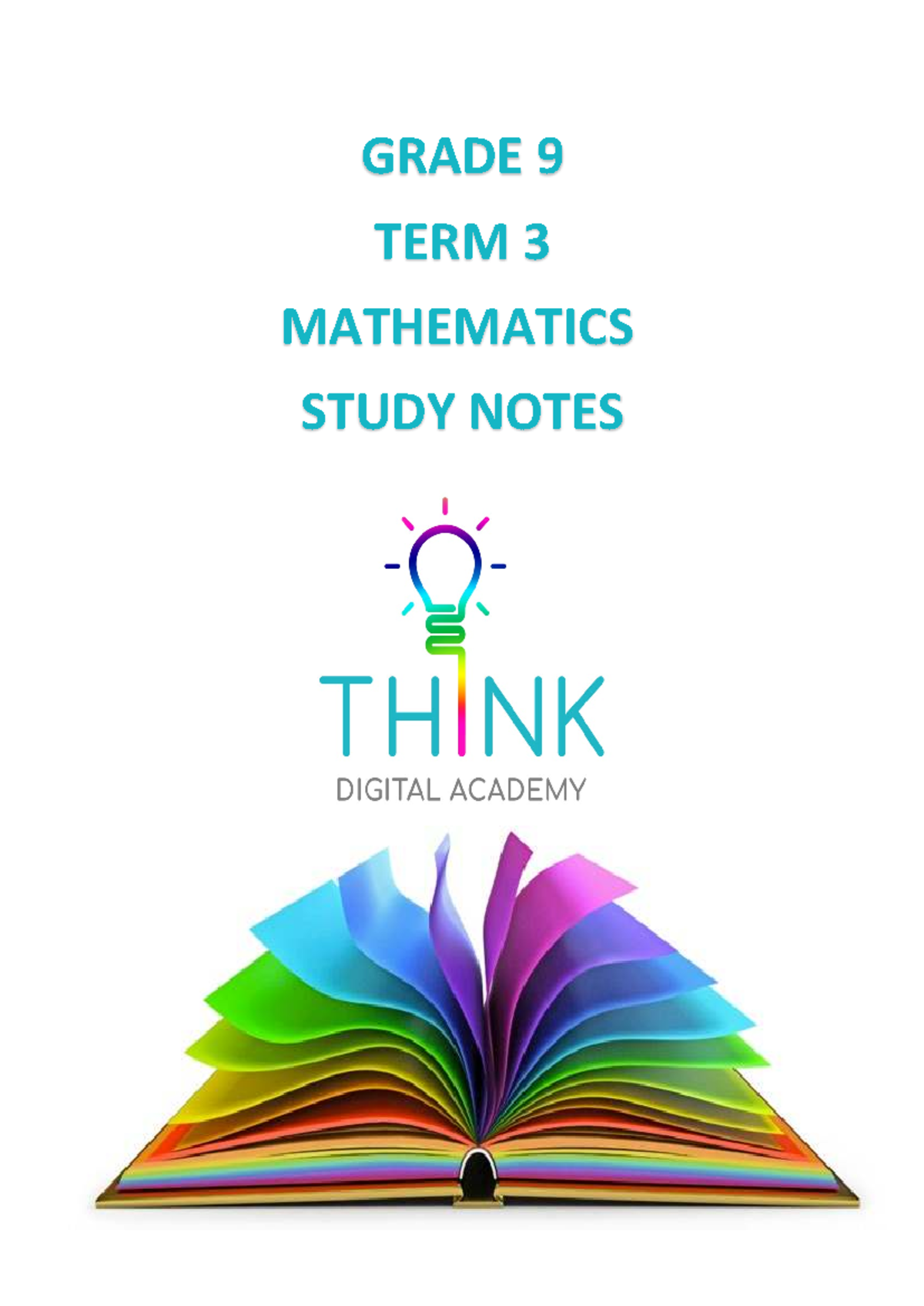 Grade 9 Term 3 Mathematics Study Notes: Functions & Algebra - Studocu