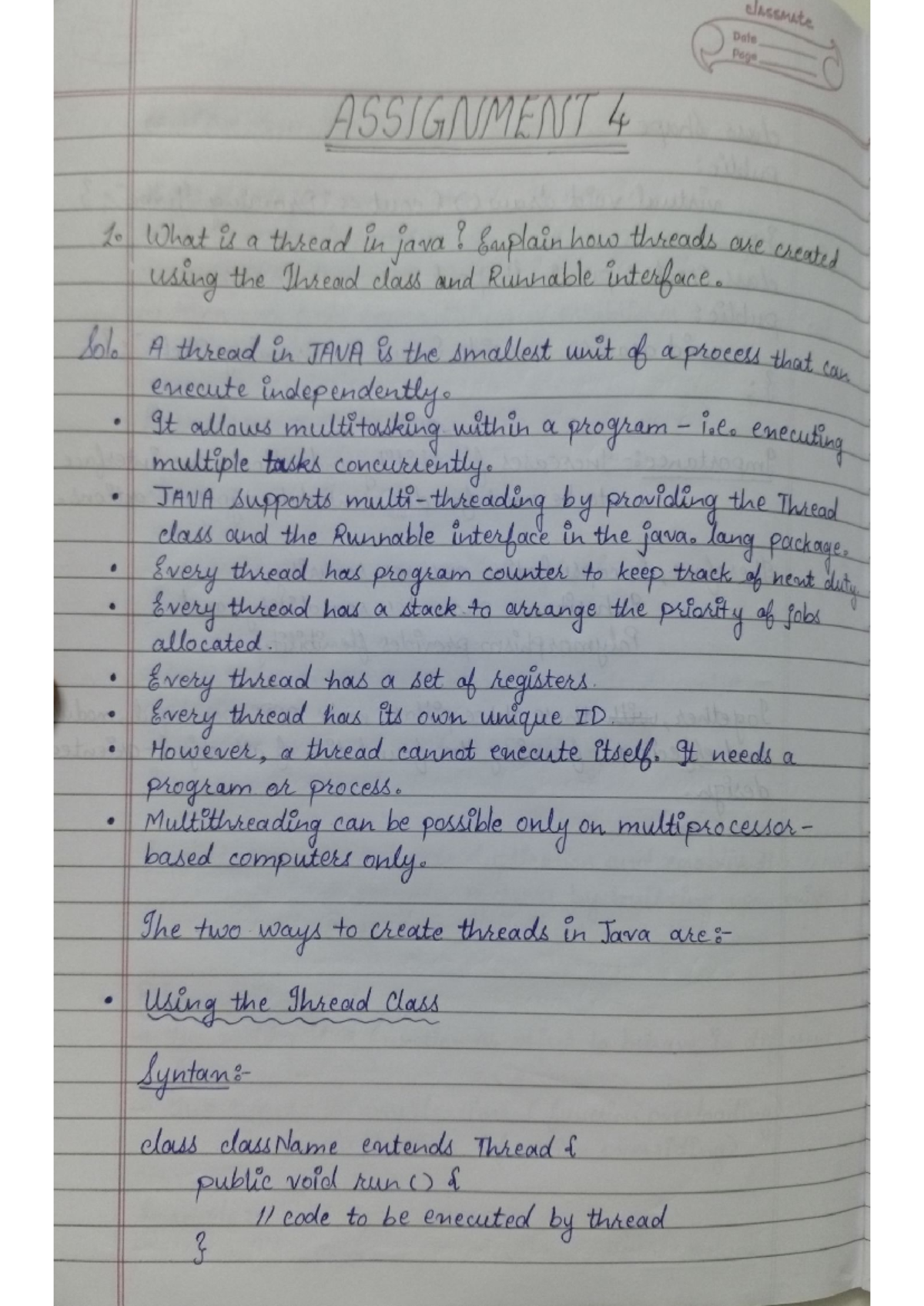 OOPS Assignment 4: Understanding Threads in Java and Their Lifecycle ...