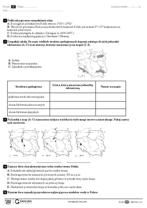 Test z rozdzialu 3 ludnosc i urbanizacja w polsce - Geografia - Zakres