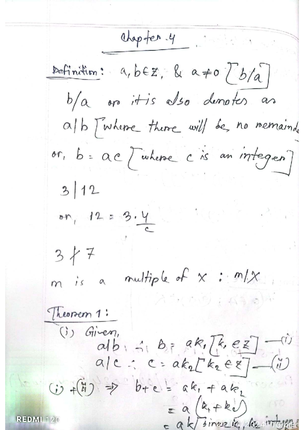 EX 4.1 Class Note 01 - Discrete Mathematics: Modular Arithmetic - Studocu