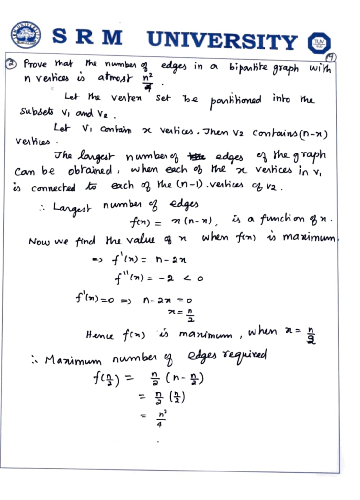 SRM UNIVERSITY - Math Submission Notes on Graph Theory Concepts - Studocu