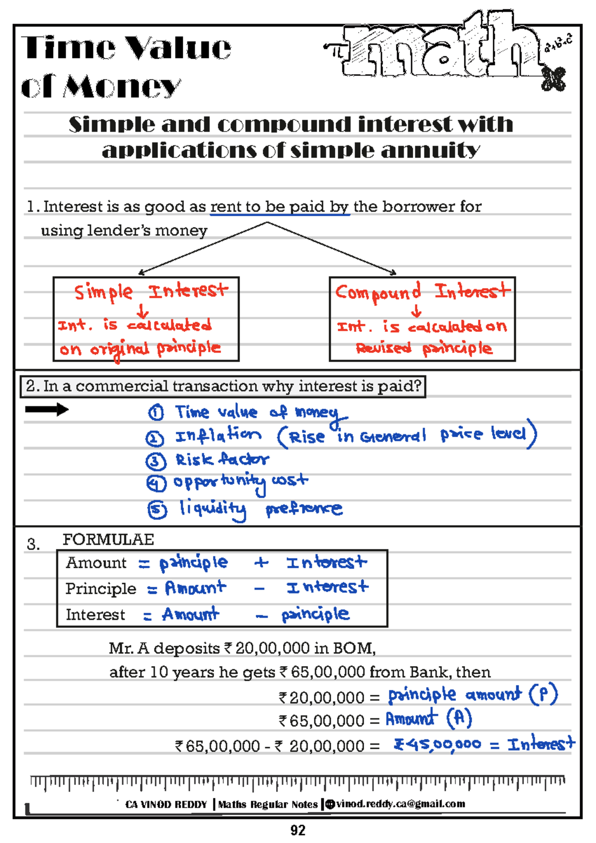 TVOM - Regular Batch Notes on Time Value of Money Concepts - Studocu