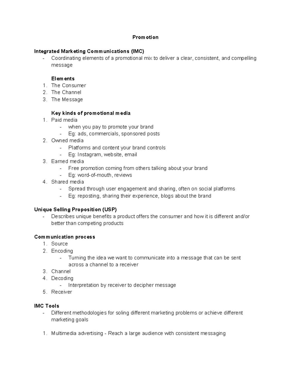 IMC Promotion Strategies: Coordinating the Promotional Mix - Studocu