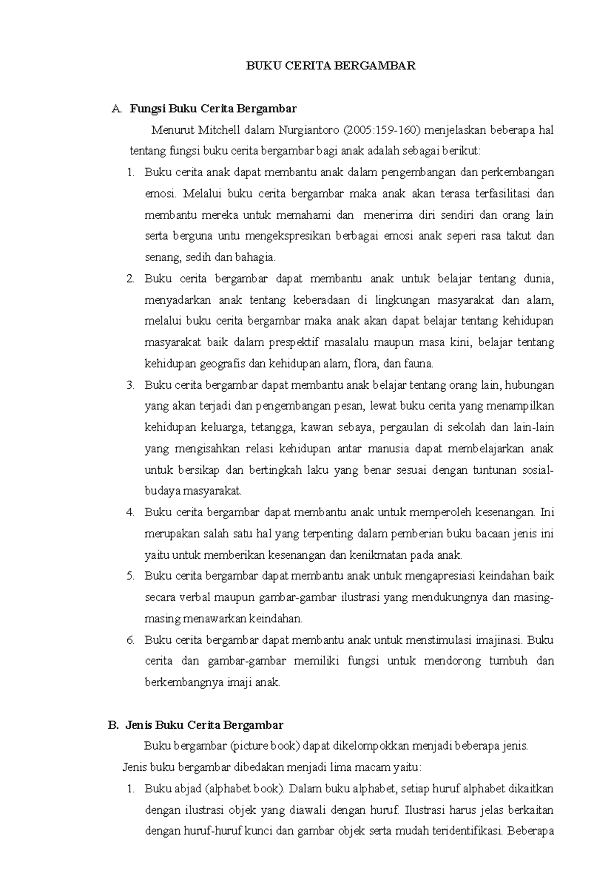 Kajian Buku Cerita Bergambar: Fungsi, Jenis, dan Contoh Karya - Studocu