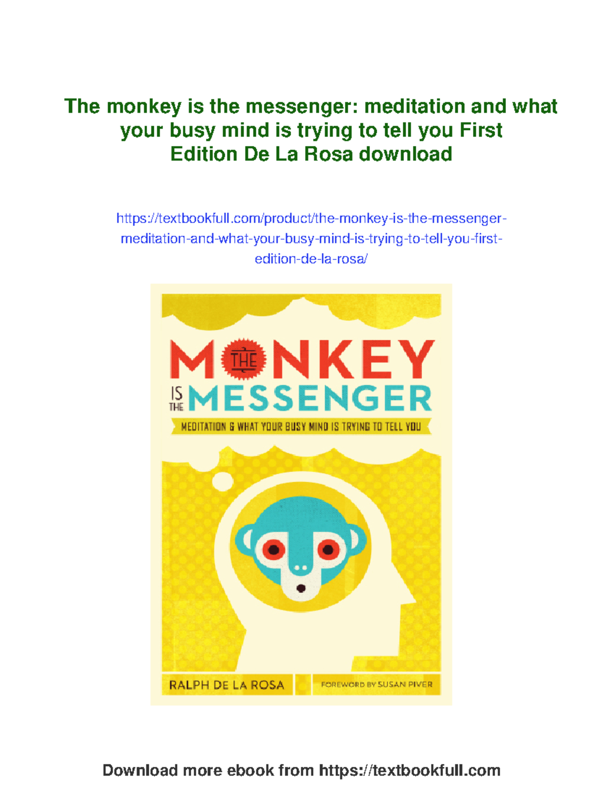 73054 - The Monkey Is the Messenger: Insights on Meditation and ...