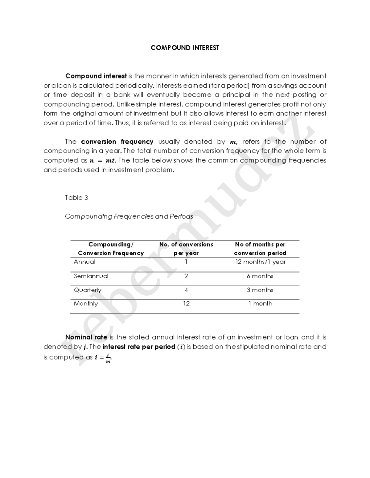 MAMW-100 Compound-interest - COMPOUND INTEREST Compound interest is the ...