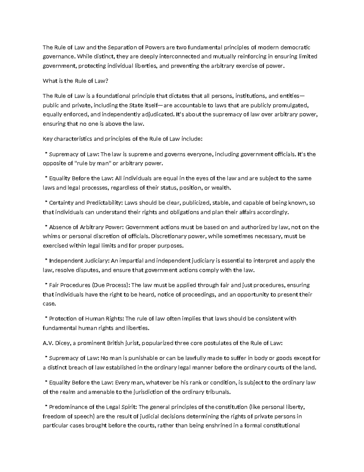 The Rule of Law and Separation of Powers: Key Principles Explained ...