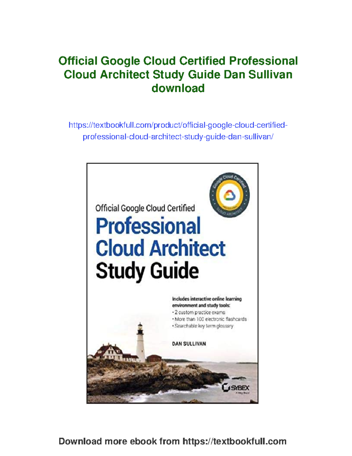 Google Cloud Certified Professional Cloud Architect Study Guide - Studocu