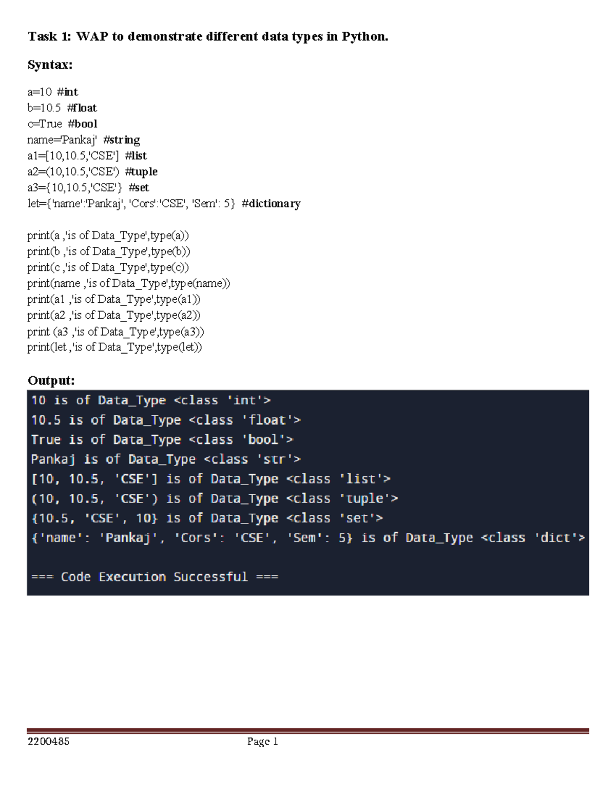 Task1 - These are 3 task in practical file of python - Task 1: WAP to ...
