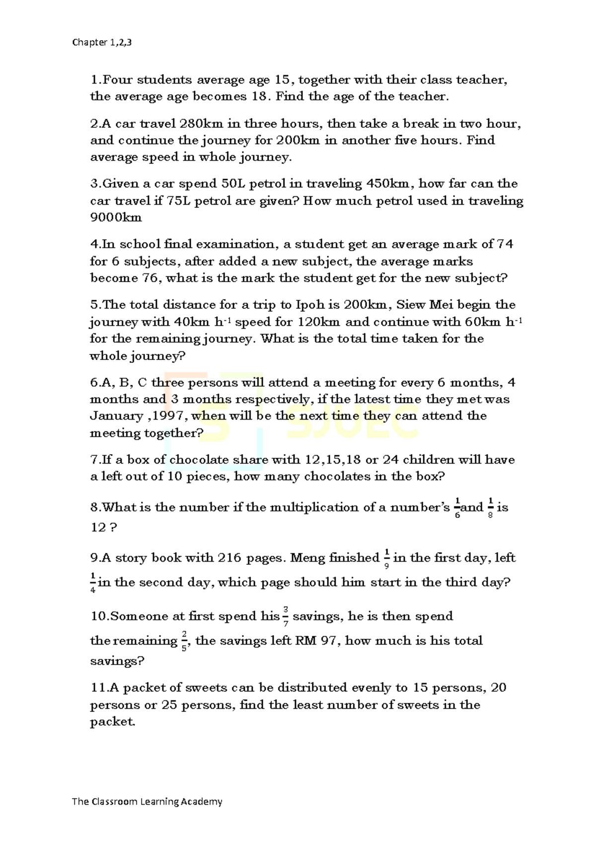 Chap1,2,3 Short Questions from The Classroom Learning Academy - Studocu