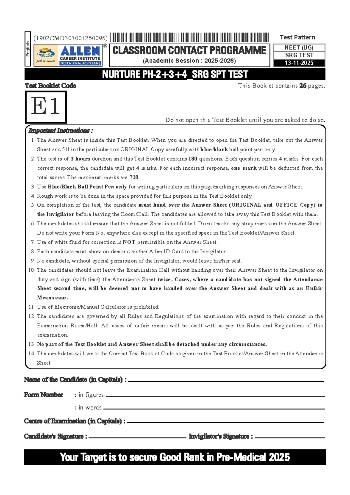 English (1902CMD303001250095) Nurture PH 2+3+4 SRG SPT TEST Guide - Studocu