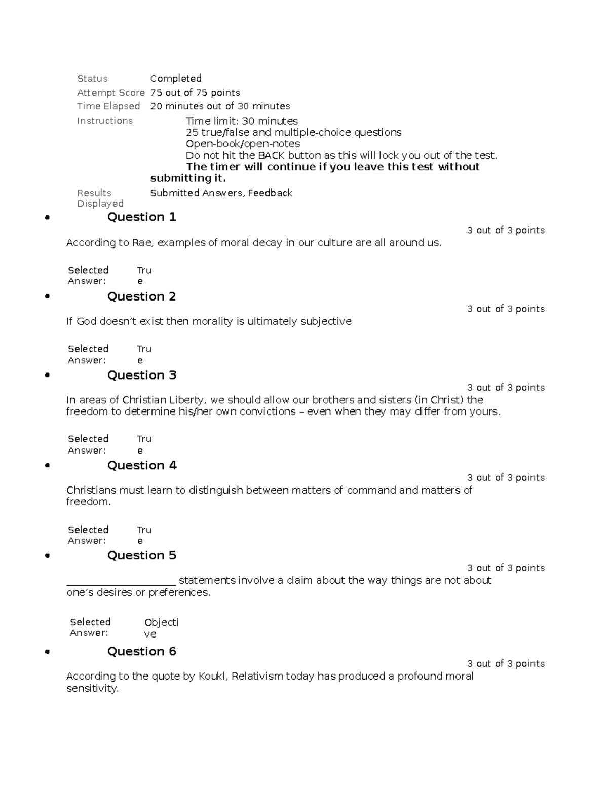 RLGN 105 Test 6 Review Guide - Religion 105 Weekly Test Insights - Studocu