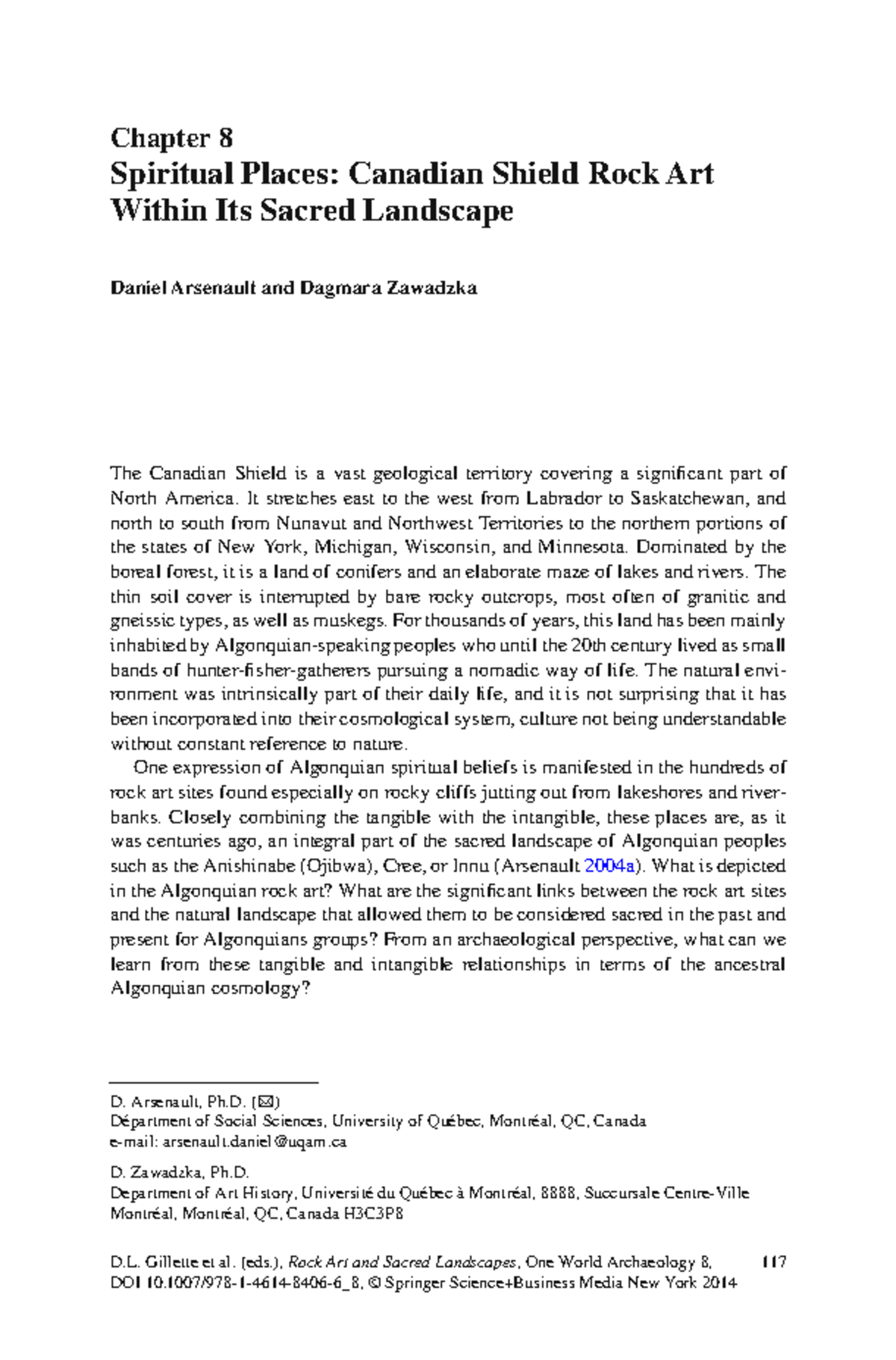 Spiritual Places: Algonquian Rock Art in the Canadian Shield Landscape ...