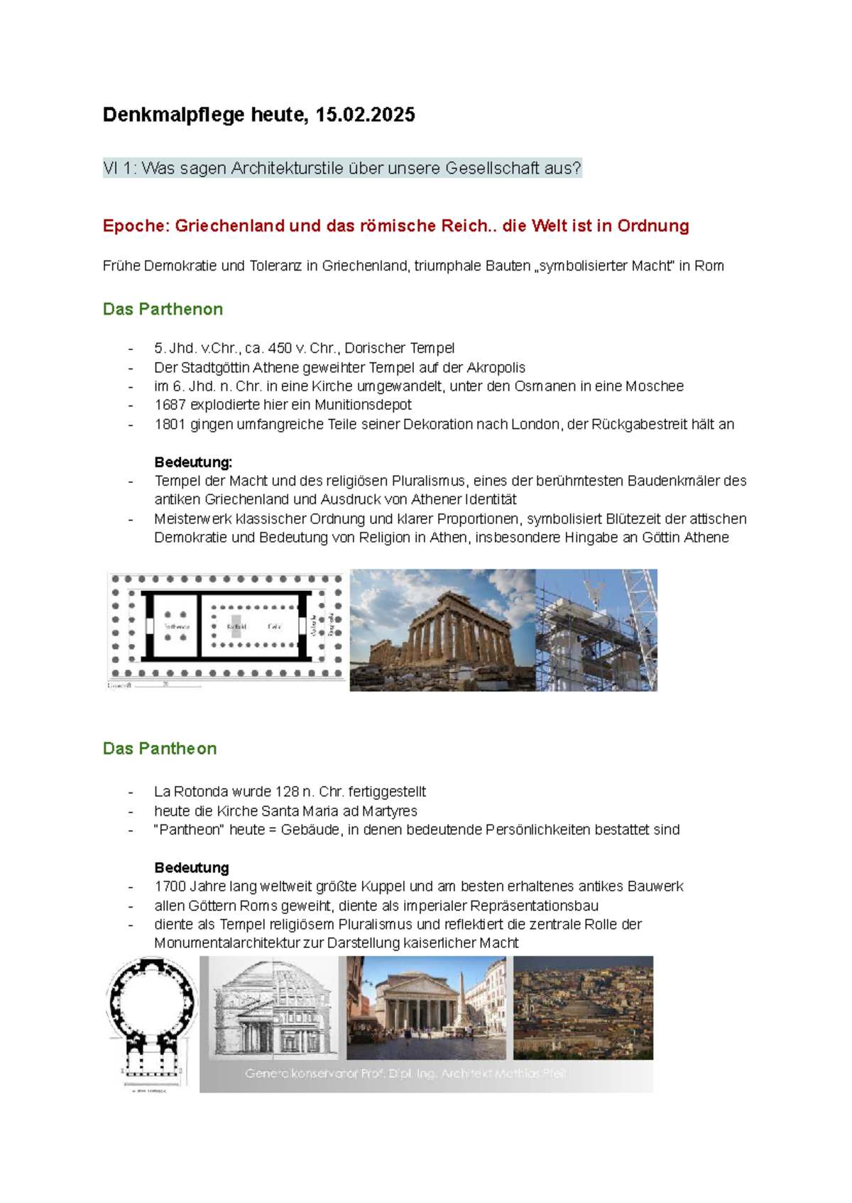 Denkmalpflege heute: Architekturstile und ihre gesellschaftliche Bedeutung - Document Preview