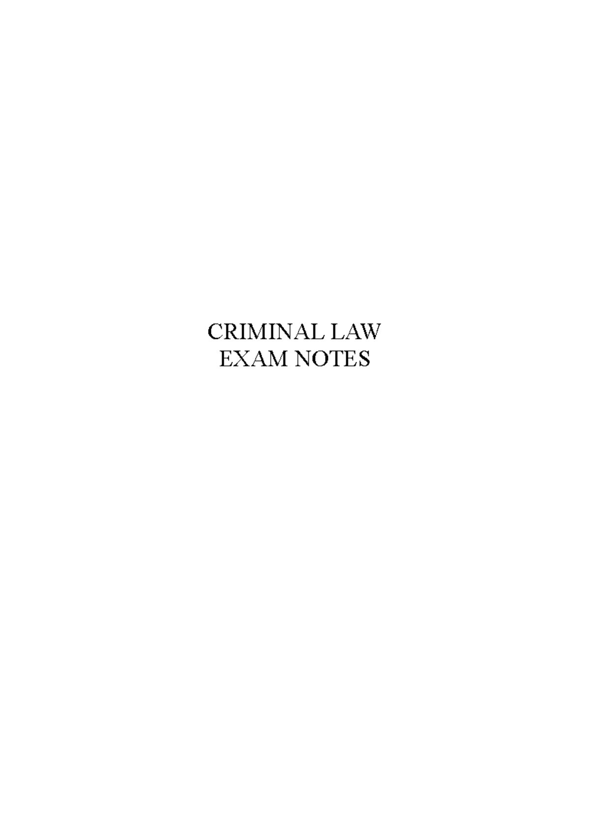 CRIMINAL LAW EXAM NOTES: Key Concepts & Offences Overview - Studocu