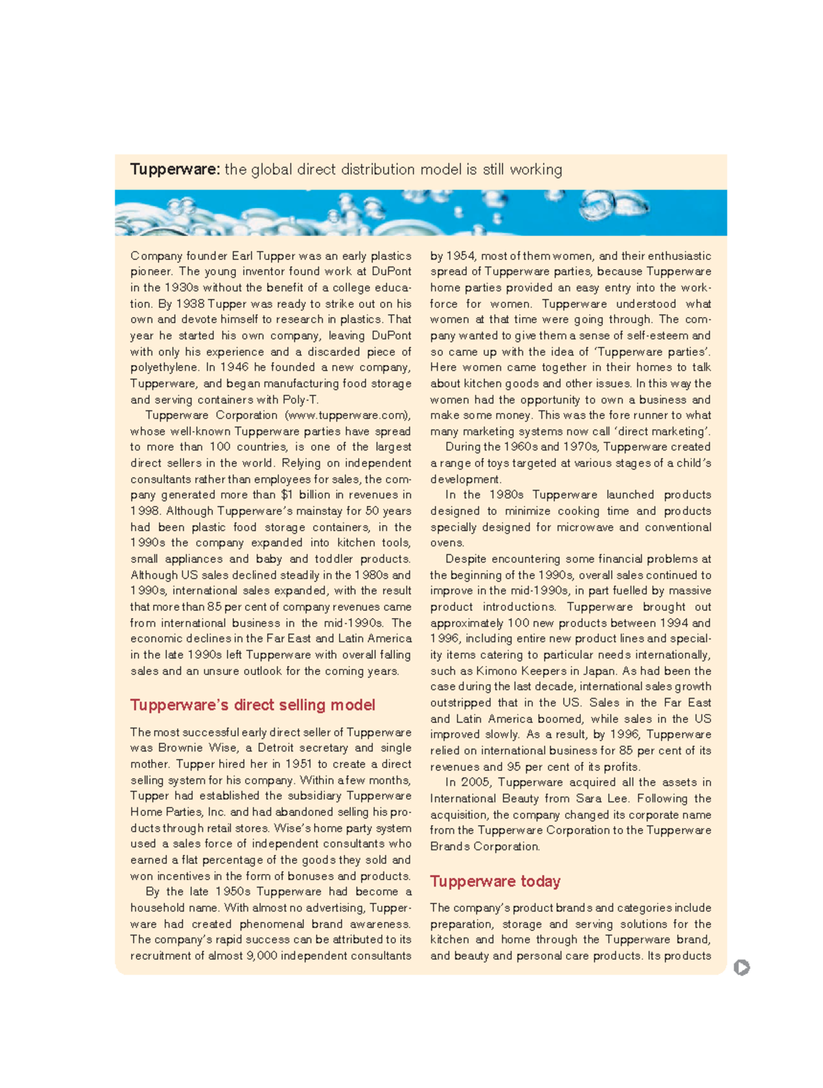Tupperware Case study - Tupperware: the global direct distribution ...