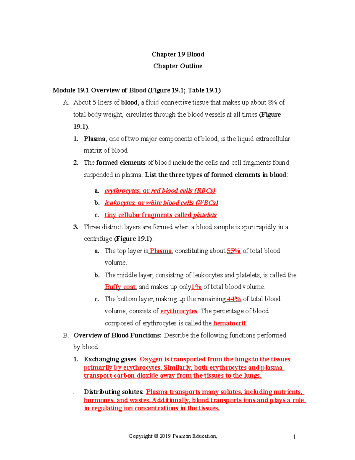 Chapter 19: Comprehensive Overview of Blood Functions and Components ...