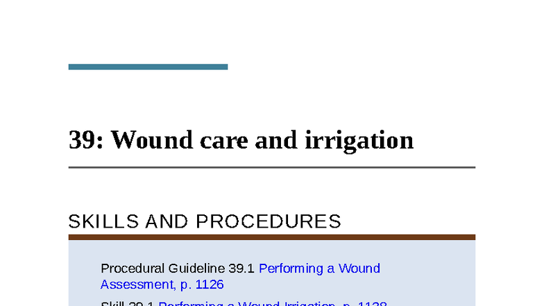 Wound Care Procedures and Management - Nursing Skills Guide (NURS ...