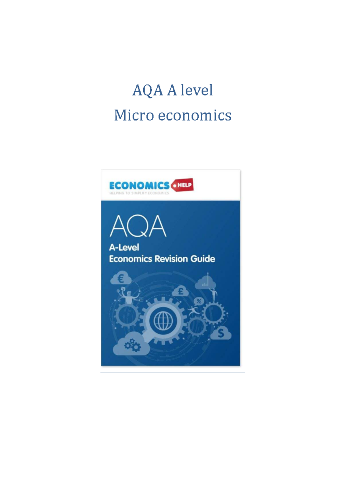AQA A-Level Micro Economics Revision Guide - Key Concepts & Theory ...