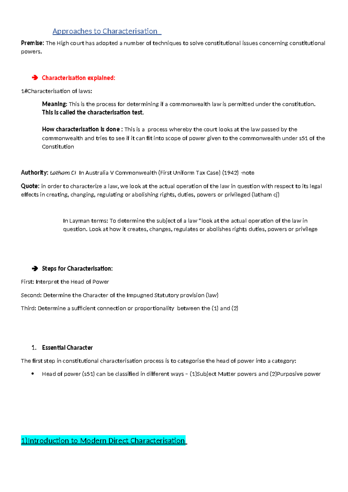 Constitutional Characterisation Techniques: Breakdown and Analysis ...