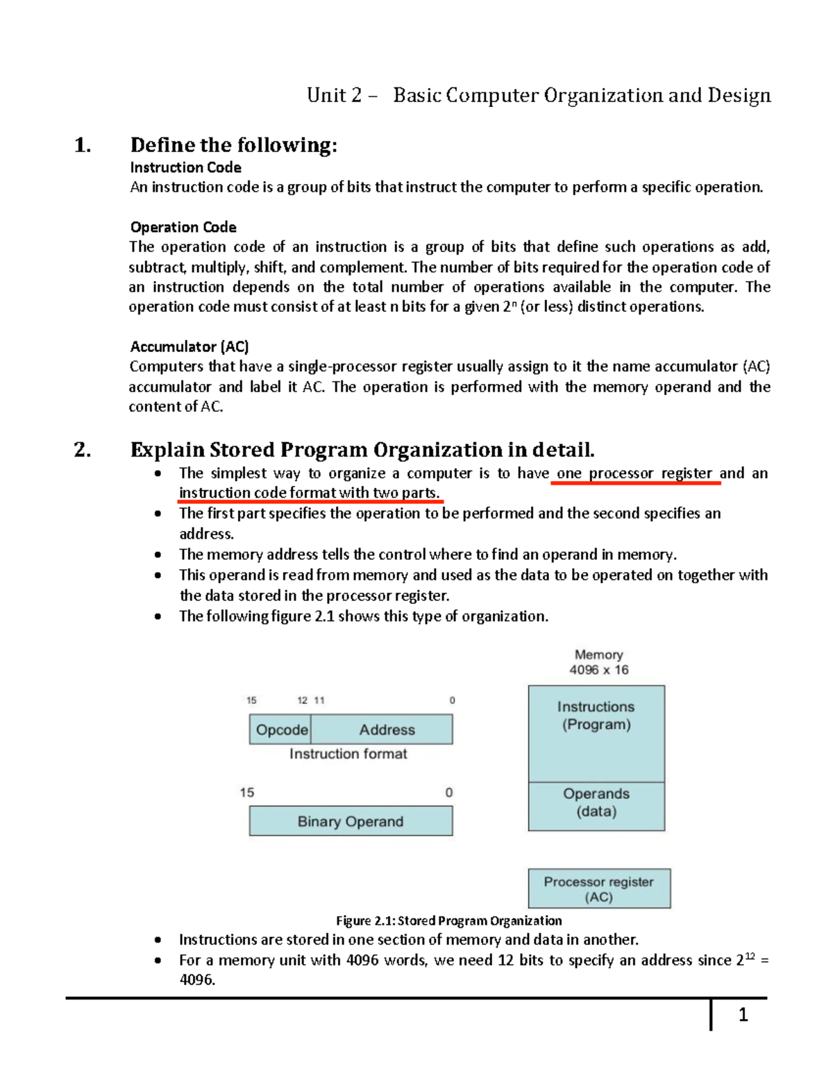 COA - Computer Instructions & Microprogrammed Control Overview - Studocu
