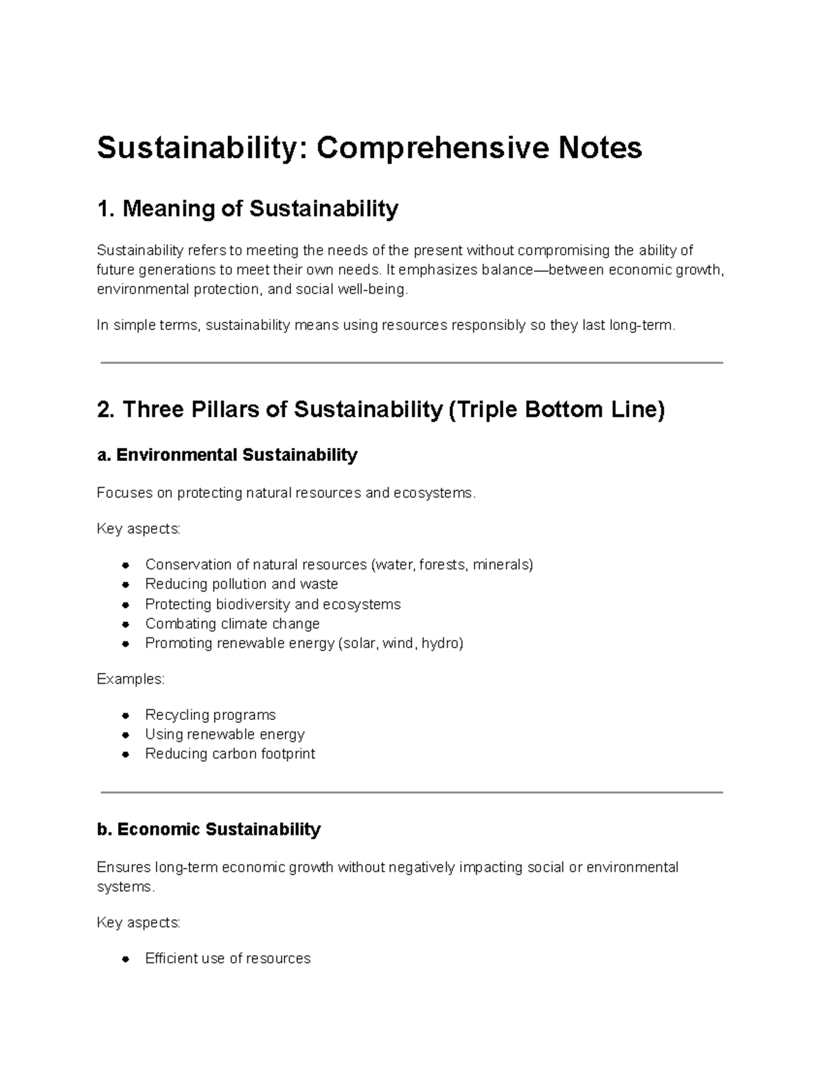 Sustainability: Key Concepts and Principles Overview - Studocu
