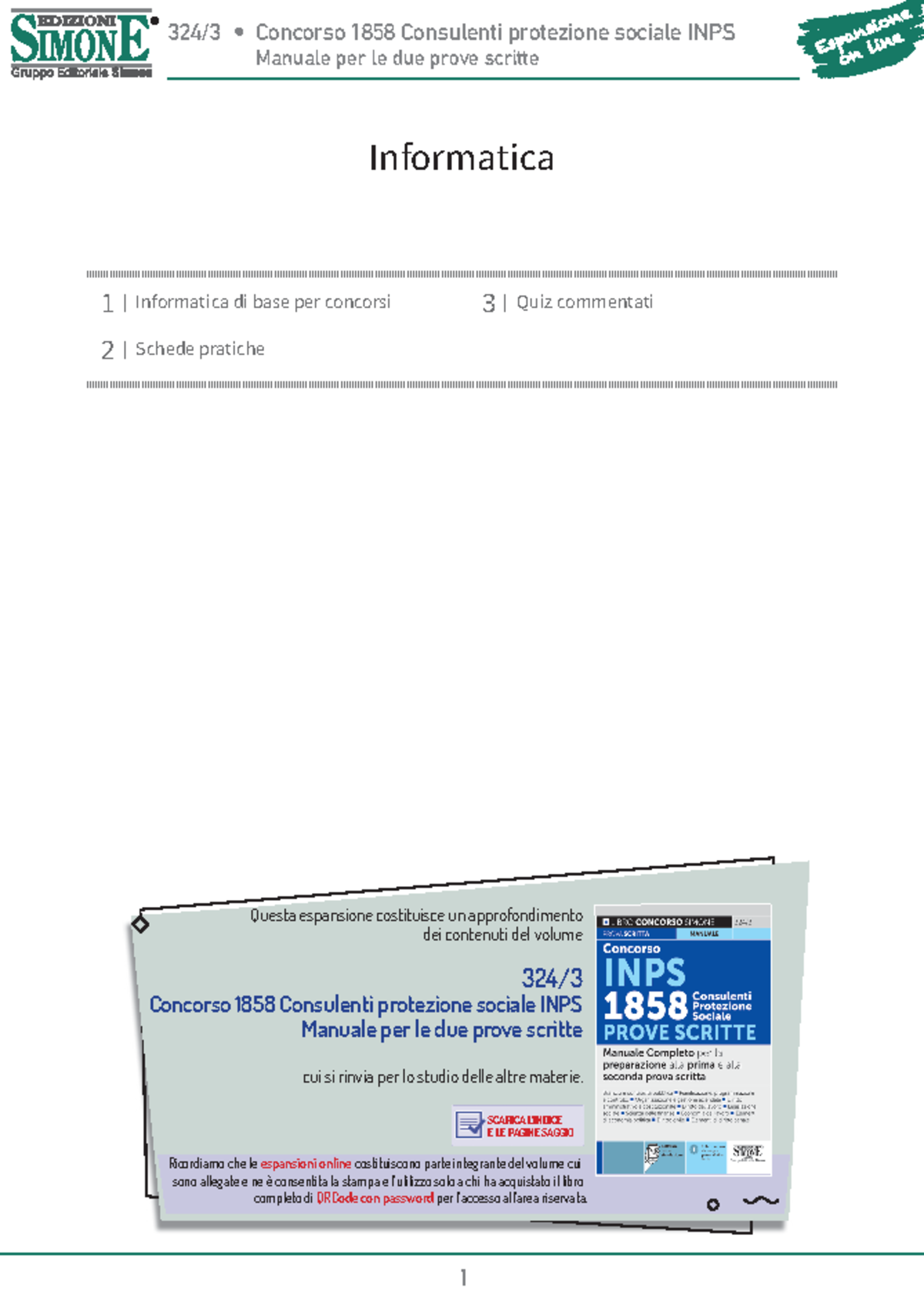 Informatica - Manuale Prove Scritte per Concorso 1858 INPS - Document Preview