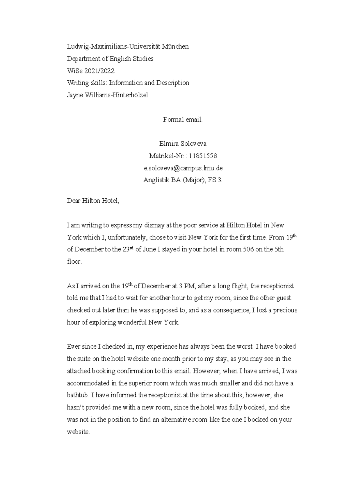Formal Email example - Ludwig-Maximilians-Universität München ...