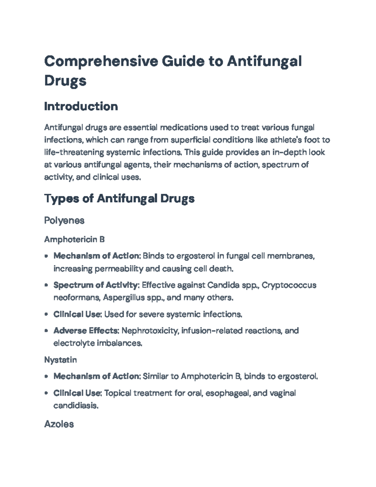 Comprehensive Guide to Antifungal Drugs: Mechanisms & Clinical Uses ...
