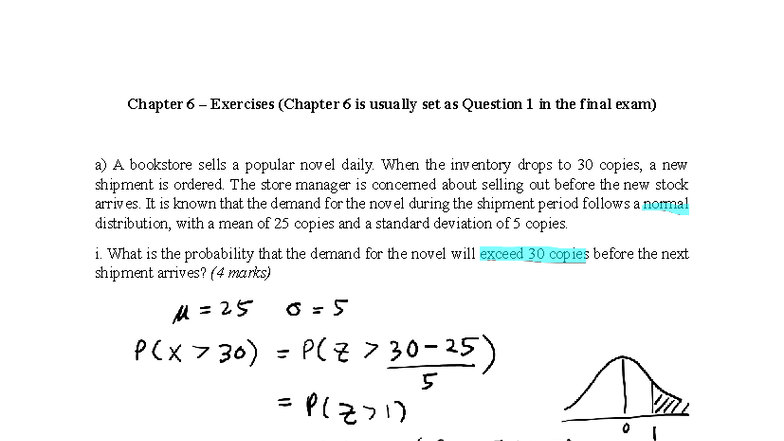 Chapter 6 Exercises: Probability and Statistics Solutions - Studocu