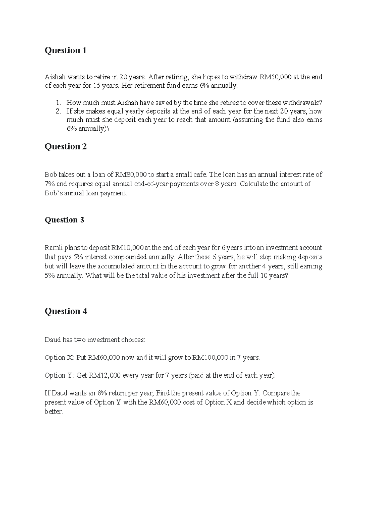 Time Value of Money: Comprehensive Questions & Solutions - Studocu