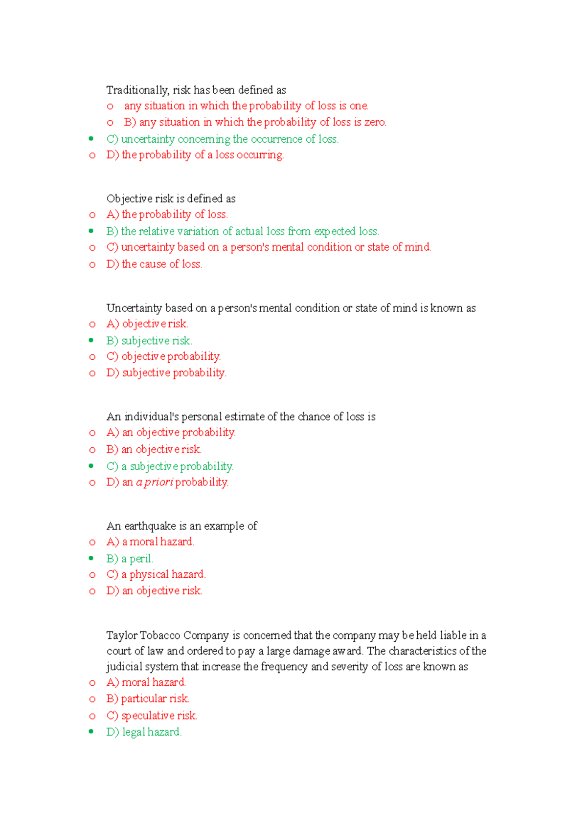 Final Exam Study Guide: Risk Management (Course Code: RM101) - Studocu