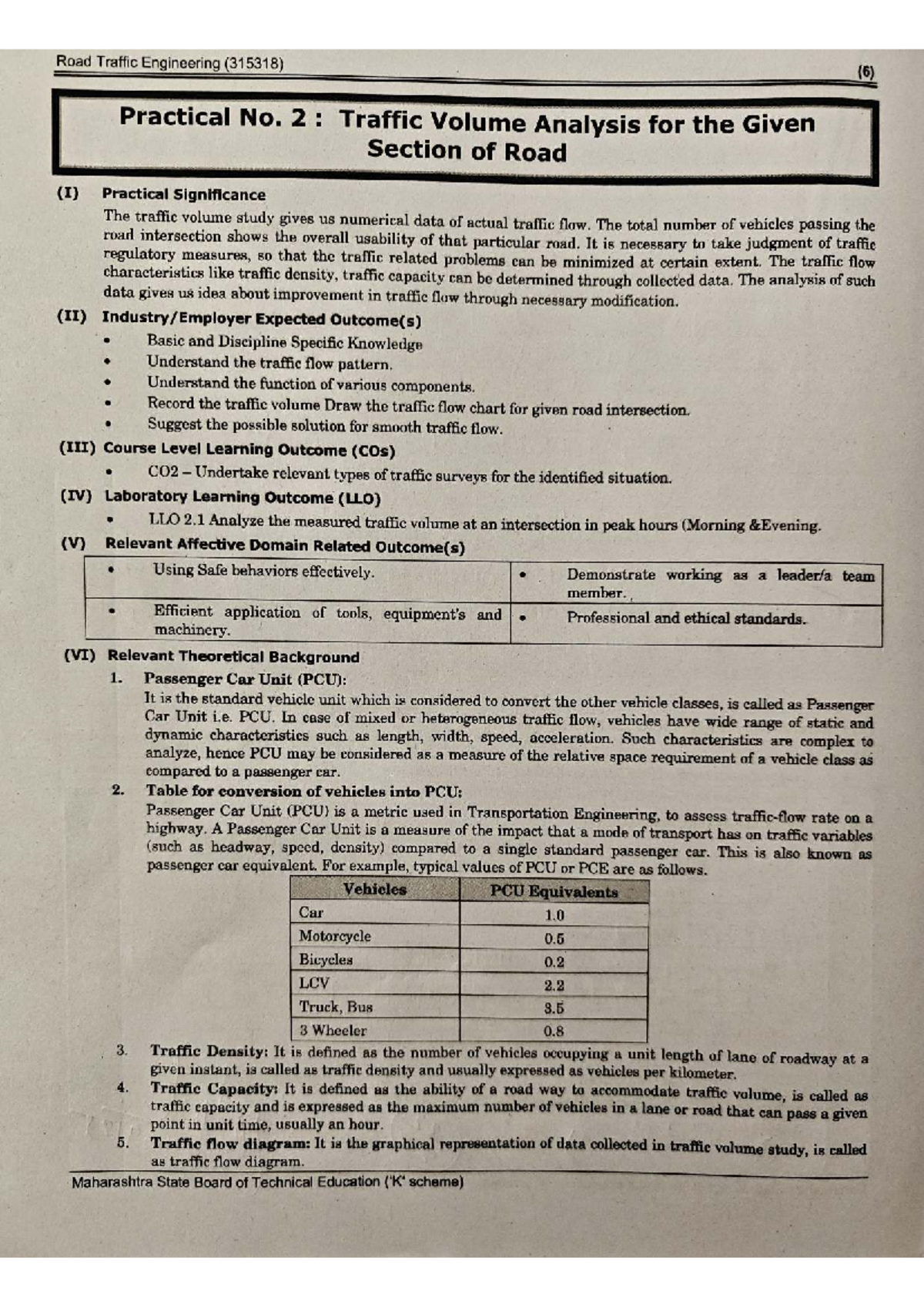 Traffic Volume Analysis Practical (RTE 315318) - Study of Roadway Flow ...