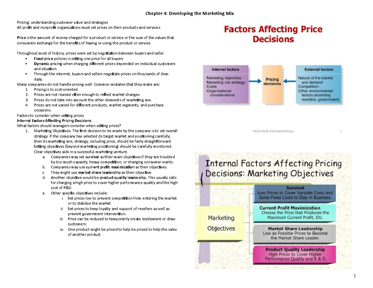 Chapter 4 part 3 - Principles of Marketing Lecture for SHS - Pricing ...