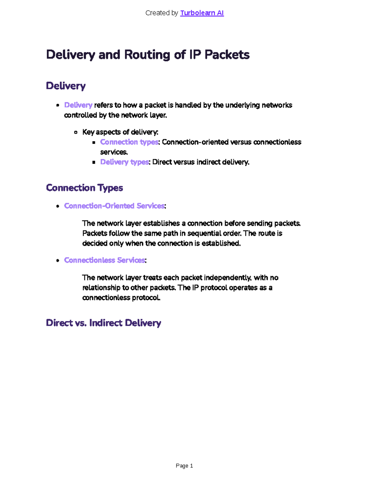 Chapter 3 TCP/IP: Delivery and Routing of IP Packets Notes - Studocu