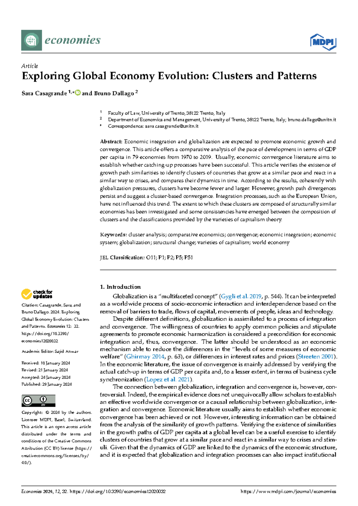 Exploring Global Economic Clusters: Patterns and Dynamics (ECO 2024 ...