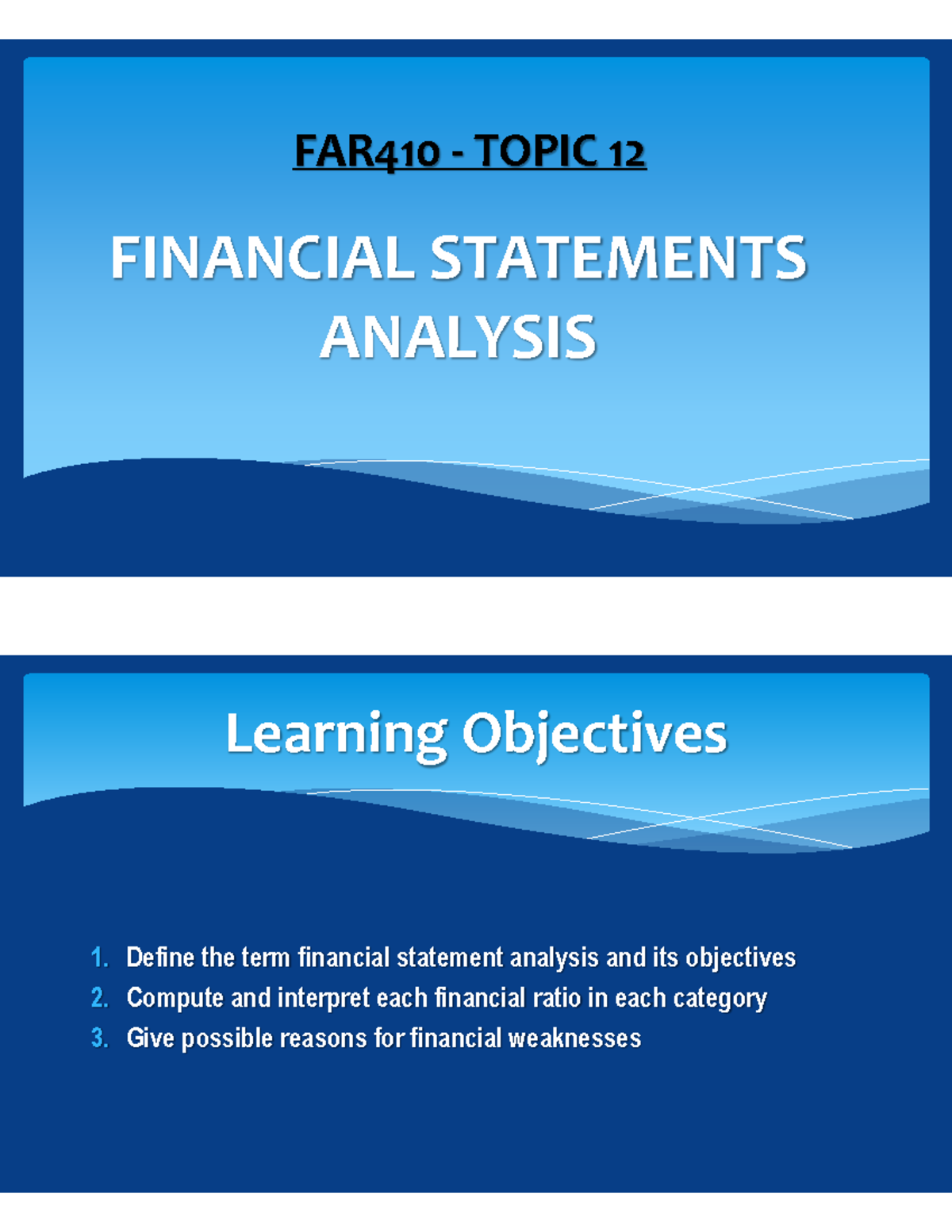 FAR410 Financial Analysis: Comprehensive Guide to Financial Ratios ...