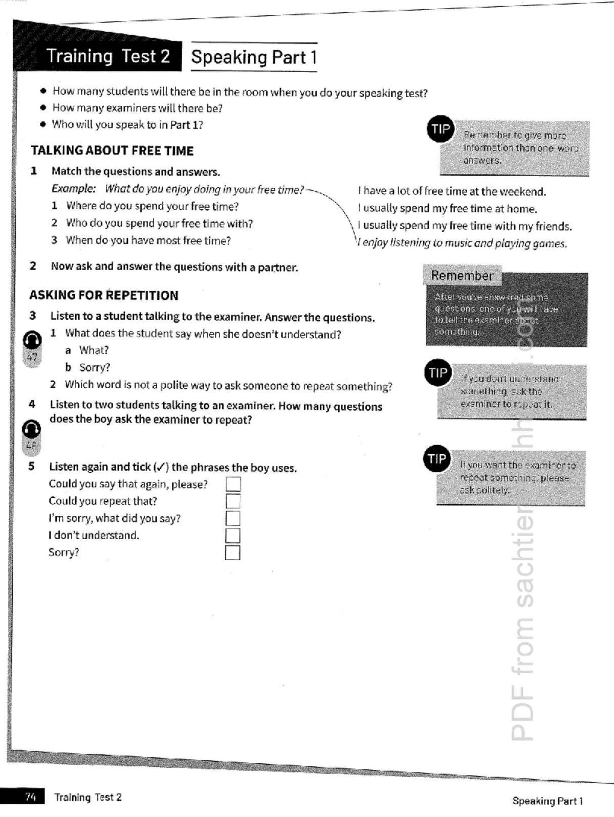 KET Speaking Test 2: Training & Exam Practice Guide - Studocu