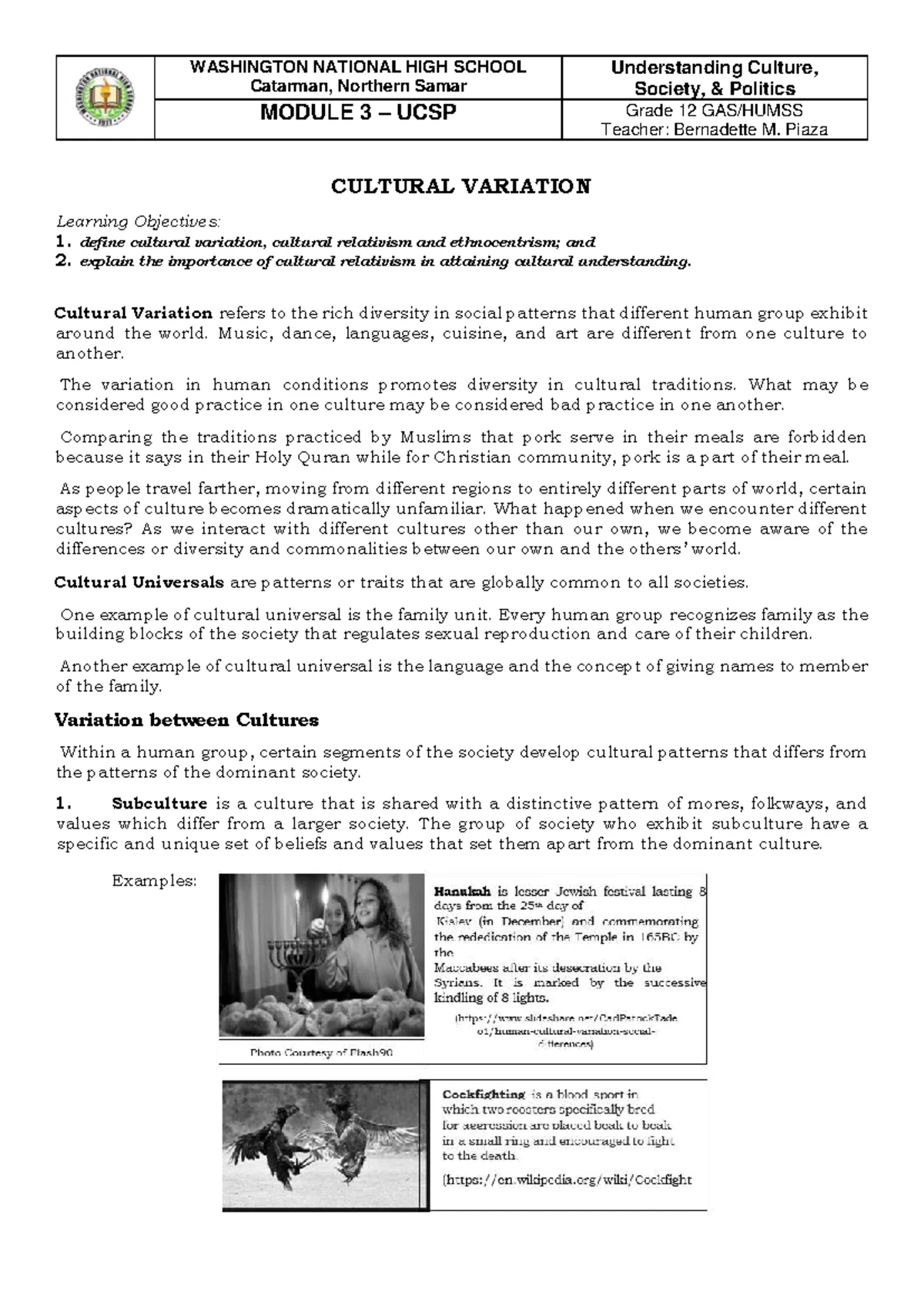 UCSP Grade 12 Module 2: Understanding Society and Culture Summary - Studocu