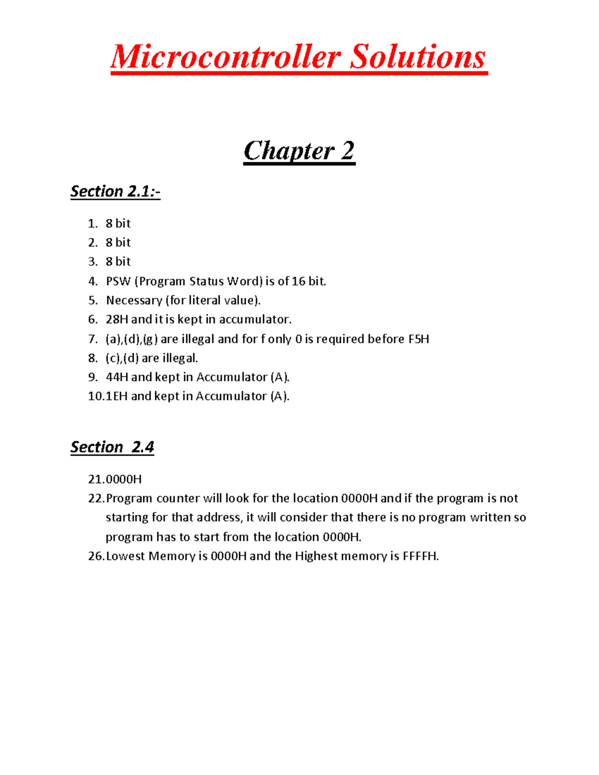Solution Manual: 8051 Microcontroller by Mazidi - Chapter Highlights ...