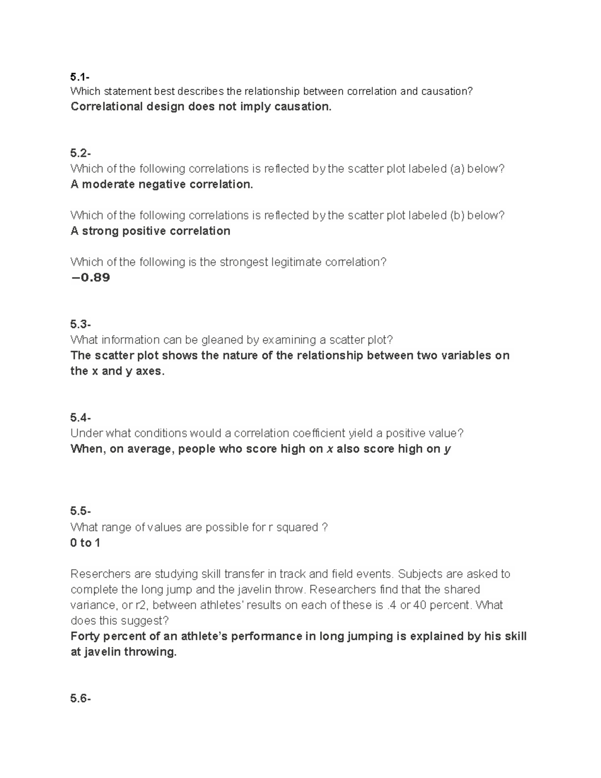 Psy 260 Soomo Chp 5 - Correlation and Causation Practice Questions ...