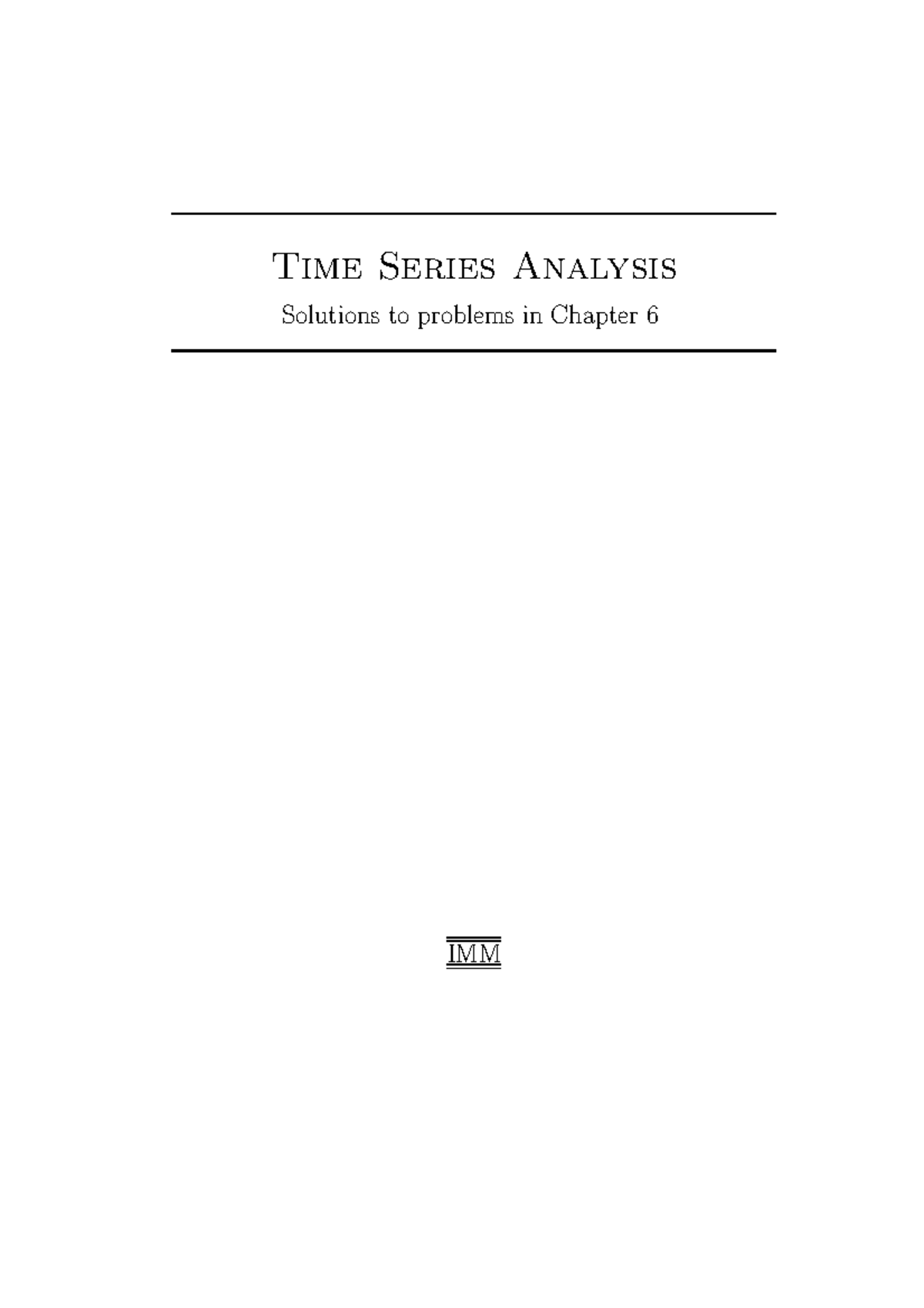 Chapter 6 - Solved exercises - Time Series Analysis Solutions to ...