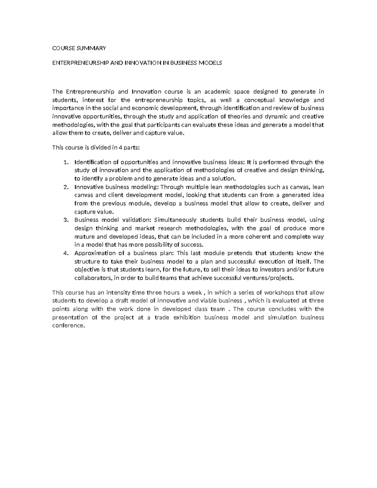Course Summary - resumen presentacion del curso - COURSE SUMMARY ...