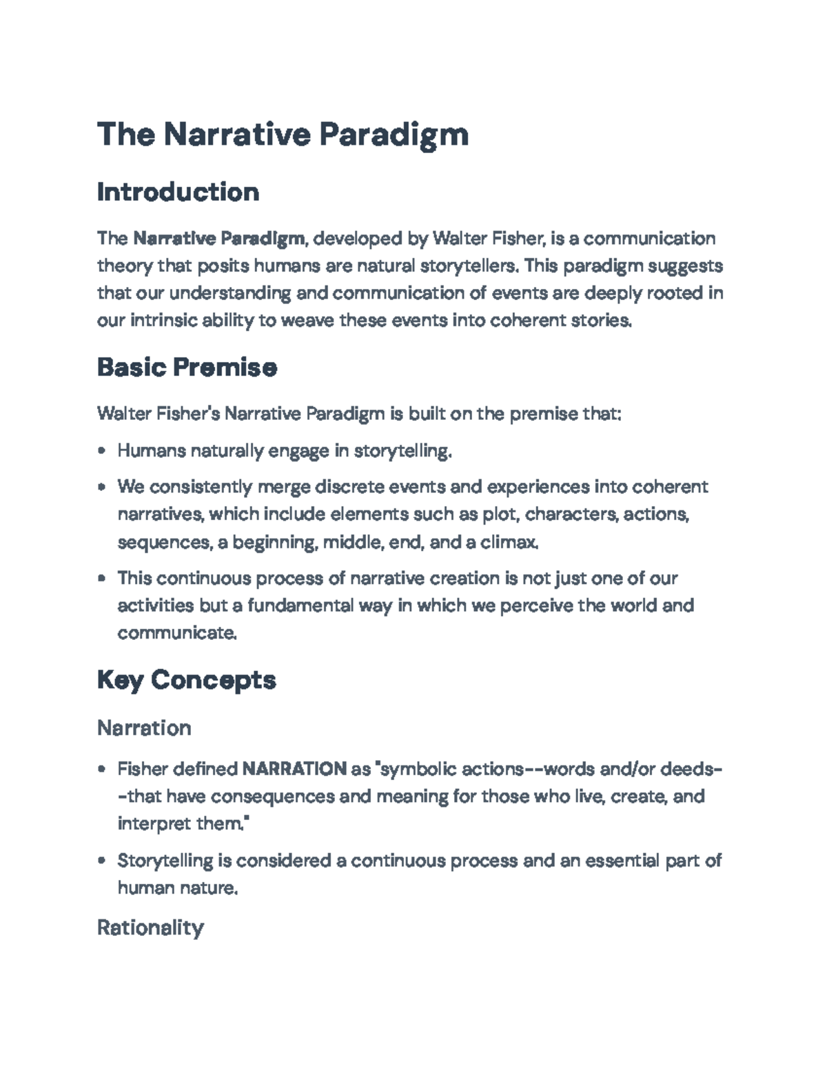 The Narrative Paradigm: Understanding Human Storytelling in ...