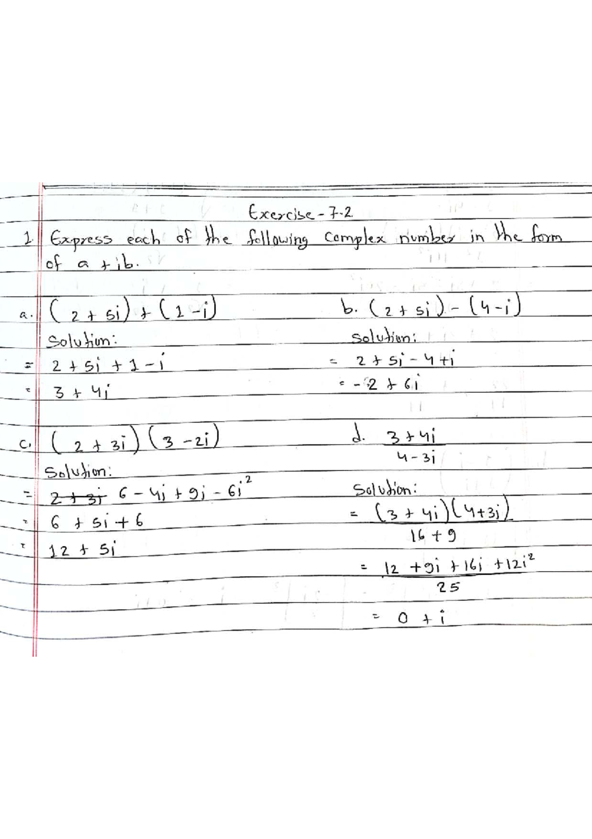 Class 11 Complex Numbers: Exercise 7 Solutions - Studocu